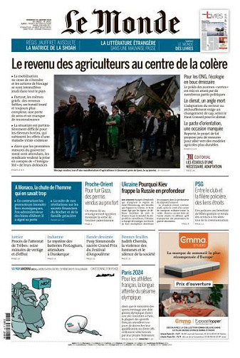 Le Monde du Vendredi 26 Janvier 2024