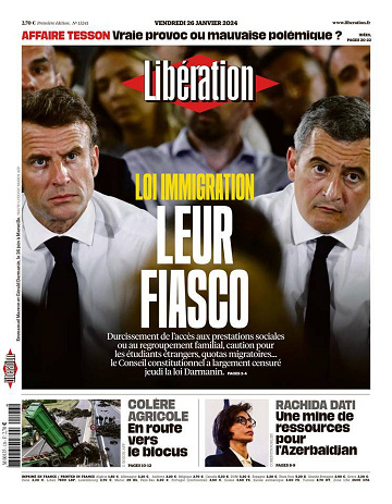 Libération du Vendredi 26 Janvier 2024
