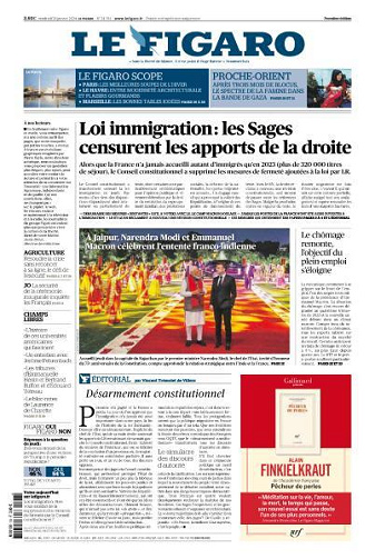 Le Figaro du Vendredi 26 Janvier 2024