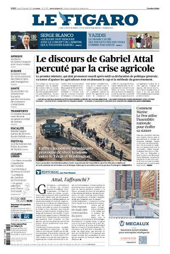 Le Figaro du Mardi 30 Janvier 2024