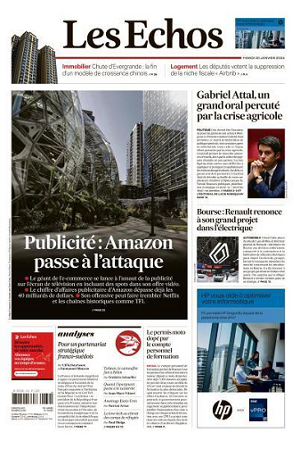 Les Echos du Mardi 30 Janvier 2024