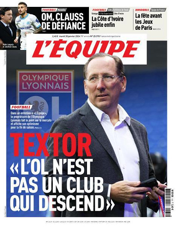 L’equipe du Mardi 30 Janvier 2024