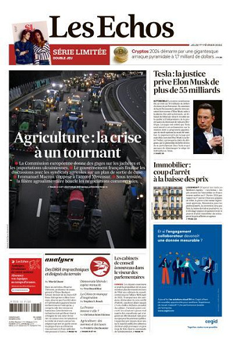Les Echos du Jeudi 1er Février 2024