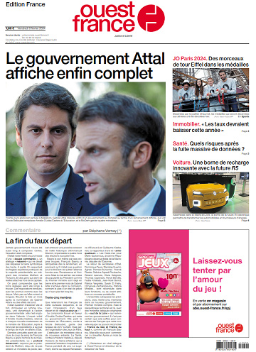 Ouest-France Édition France du Vendredi 9 Février 2024