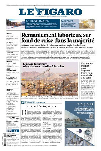 Le Figaro du Vendredi 9 Février 2024