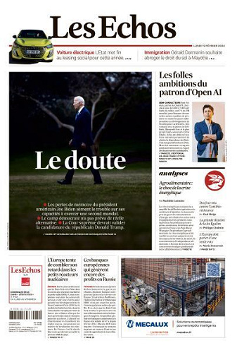 Les Echos du Lundi 12 Février 2024
