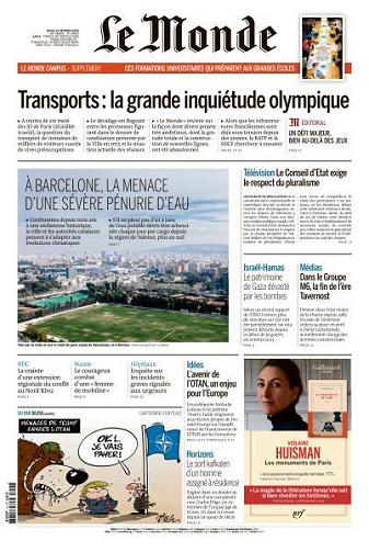 Le Monde du Jeudi 15 Février 2024
