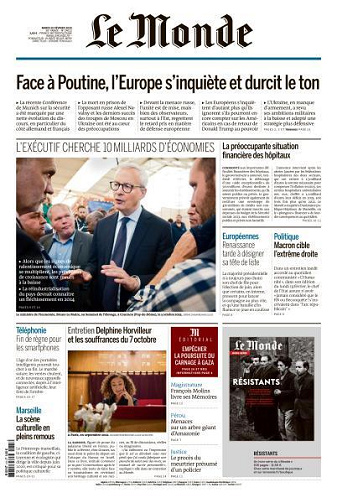 Le Monde du Mardi 20 Février 2024