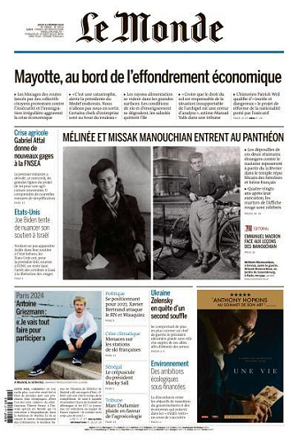 Le Monde du Jeudi 22 Février 2024