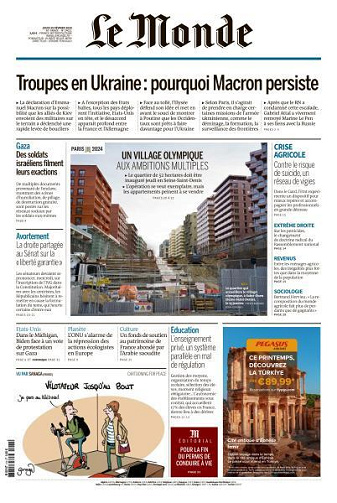 Le Monde du Jeudi 29 Février 2024