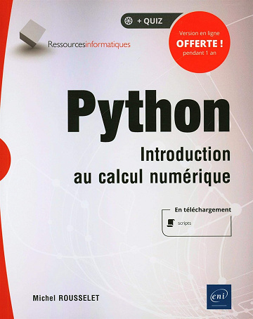 Python - Introduction au calcul numérique -  Michel Rousselet (2020)