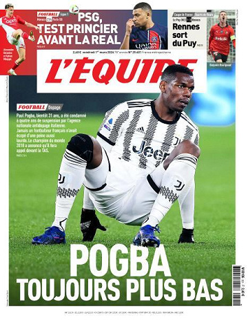 L’equipe du Vendredi 1er Mars 2024