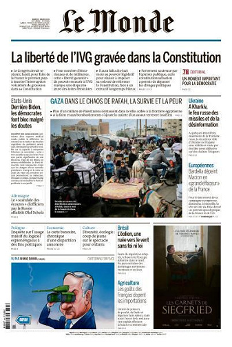 Le Monde du Mardi 5 Mars 2024