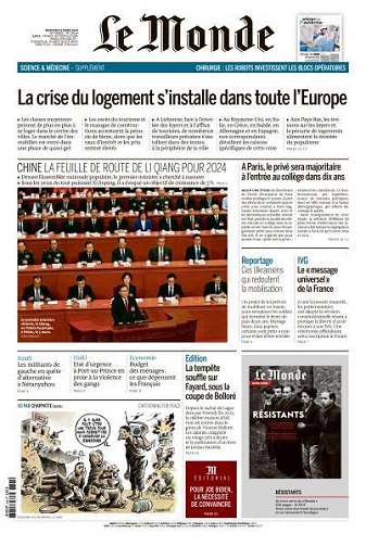 Le Monde du Mercredi 6 Mars 2024
