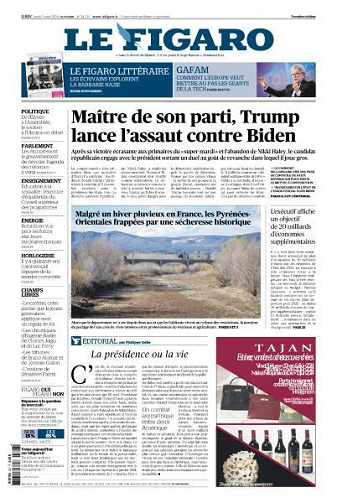 Le Figaro du Jeudi 7 Mars 2024