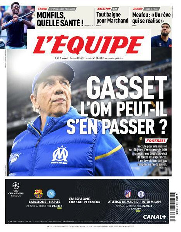 L’equipe du Mardi 12 Mars 2024