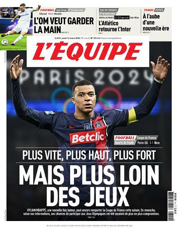 L’equipe du Jeudi 14 Mars 2024