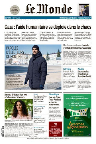 Le Monde du Dimanche 17 et Lundi 18 Mars 2024
