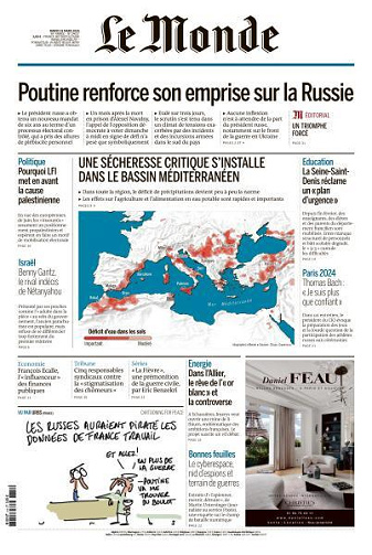 Le Monde du Mardi 19 Mars 2024