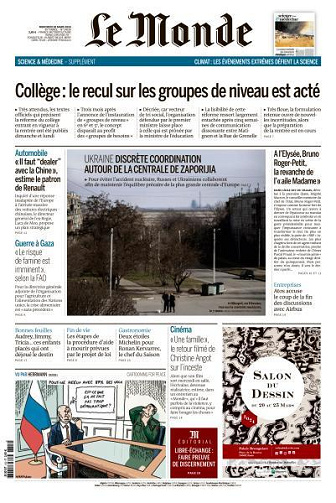 Le Monde du Mercredi 20 Mars 2024