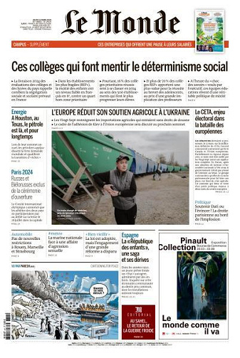 Le Monde du Jeudi 21 Mars 2024