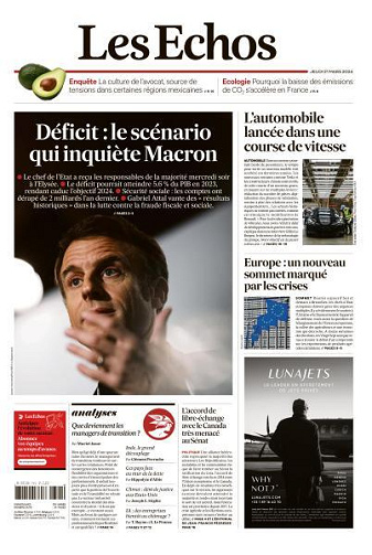 Les Echos du Jeudi 21 Mars 2024