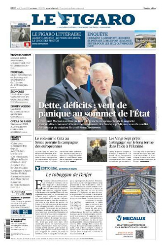 Le Figaro du Jeudi 21 Mars 2024