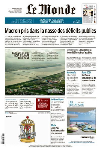 Le Monde du Vendredi 22 Mars 2024
