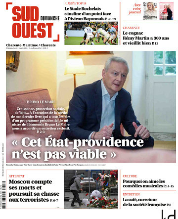 Sud Ouest (5 éditions) du Dimanche 24 Mars 2024