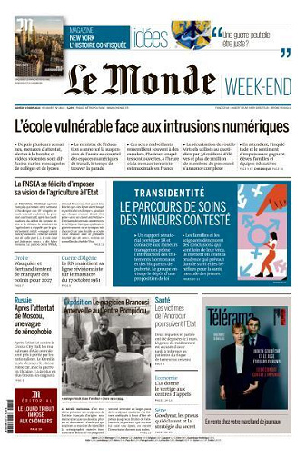 Le Monde du Samedi 30 Mars 2024