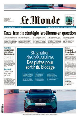 Le Monde du Mercredi 3 Avril 2024