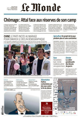 Le Monde du Jeudi 4 Avril 2024