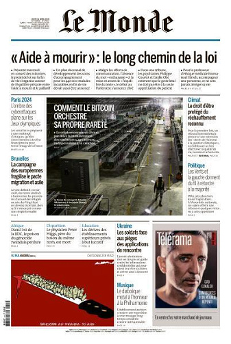 Le Monde du Jeudi 11 Avril 2024