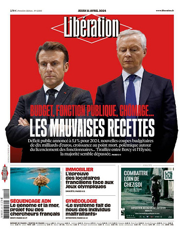Libération du Jeudi 11 Avril 2024