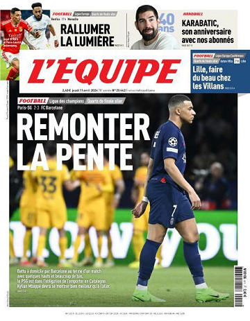 L’equipe du Jeudi 11 Avril 2024