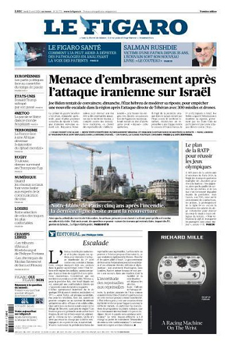 Le Figaro du Lundi 15 Avril 2024