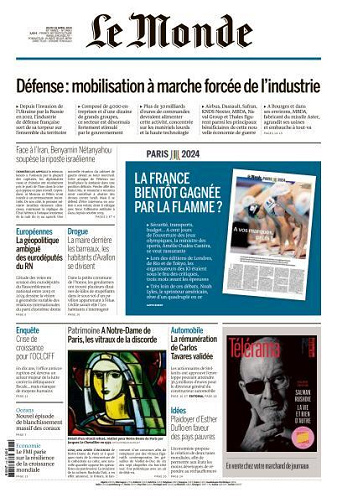 Le Monde du Jeudi 18 Avril 2024