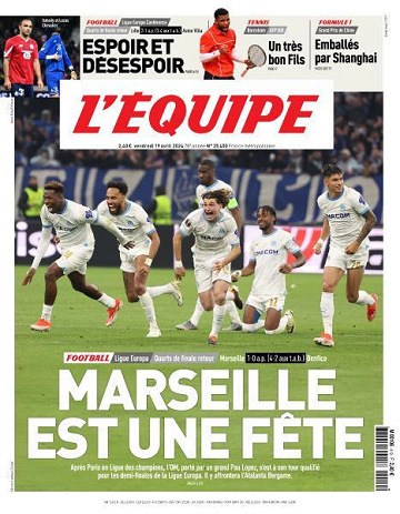 L’equipe du Vendredi 19 Avril 2024
