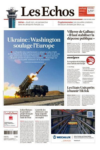 Les Echos du Lundi 22 Avril 2024