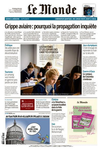 Le Monde du Mercredi 24 Avril 2024