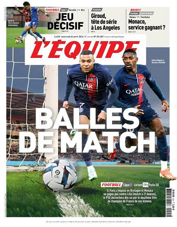 L’equipe du Mercredi 24 Avril 2024