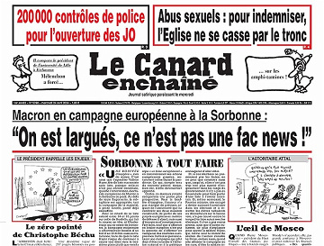 Le Canard Enchaîné du Mercredi 24 Avril 2024