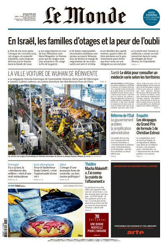 Le Monde du Jeudi 25 Avril 2024