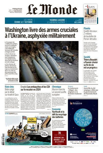 Le Monde du Vendredi 26 Avril 2024