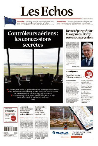 Les Echos du Lundi 29 Avril 2024