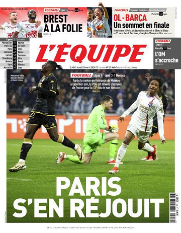 L’equipe du Lundi 29 Avril 2024
