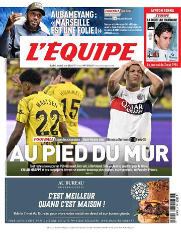 L’equipe du Jeudi 2 Mai 2024