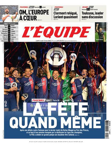 L’equipe du Lundi 13 Mai 2024