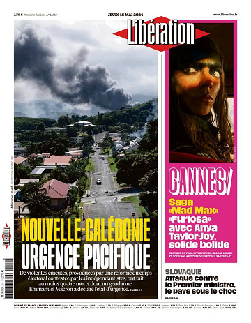 Libération du Jeudi 16 Mai 2024