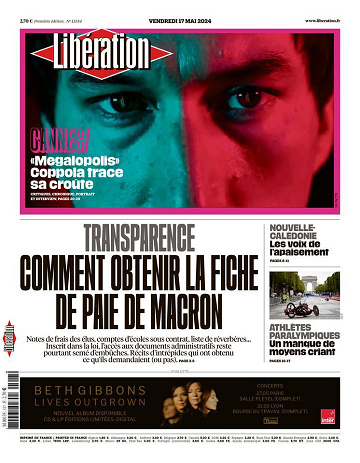 Libération du Vendredi 17 Mai 2024